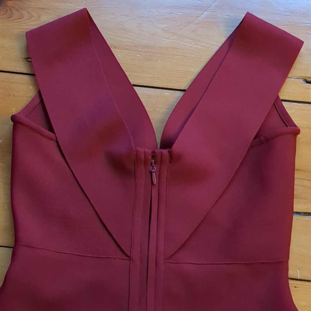 Maroon Bandage Dress Sz M - Picture 7 of 9